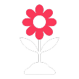 Pictogram showing a big and colorful blooming flower
