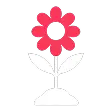 Pictogram showing a big and colorful blooming flower
